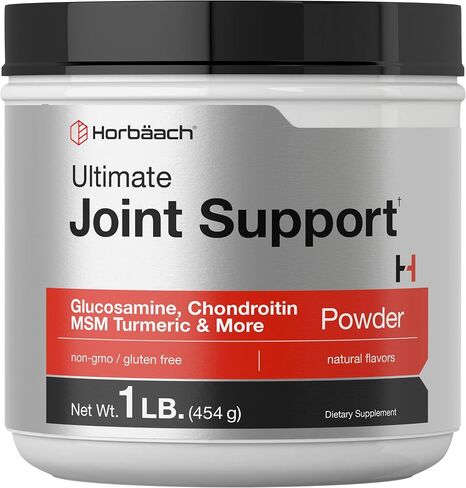 Ultimate Joint Support Powder 1 lb | Glucosamine, Chondroitin, MSM & Turmeric | Triple Action Support Supplement for Men and Women | Non-GMO, Gluten Free | by Horbaach in Saudi Arabia