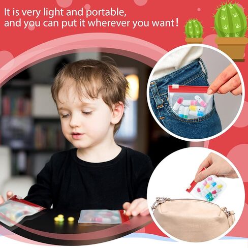 24 Pieces Pill Pouch Bags Zippered Pill Pouch Set Reusable Translucent Medicine Organizer Self Sealing Medicine Bag Travel Plastic Pill Bags with Slide Lock Pill Baggies for Pills Storage (Black) in Saudi Arabia