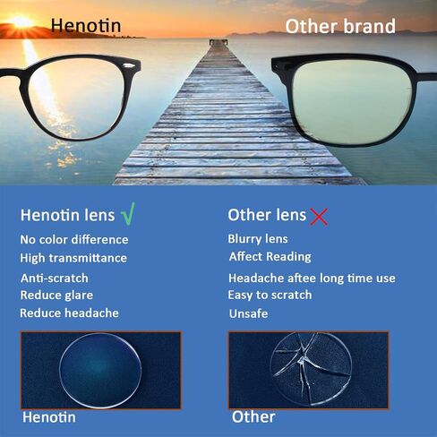 Henotin 6 Pack Reading Glasses for Women Men Blue Light Blocking Stylish Computer Readers with Leather Case in Kuwait