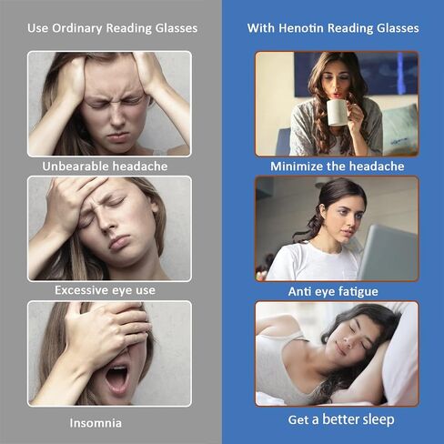 Henotin 6 Pack Reading Glasses for Women Men Blue Light Blocking Stylish Computer Readers with Leather Case in Kuwait
