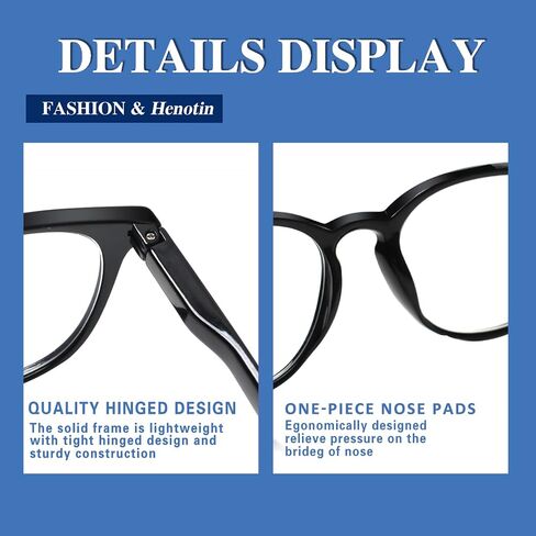 Henotin 6 Pack Reading Glasses for Women Men Blue Light Blocking Stylish Computer Readers with Leather Case in Kuwait