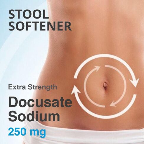 Puregen Labs Docusate Sodium 250mg Stool Softener Laxative | Gentle Constipation Relief | Extra Strength | Stimulant Free Total 300 softgels in Saudi Arabia