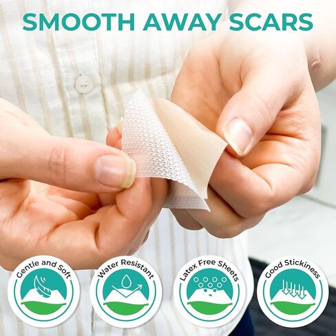 Medical Grade Silicone Scar Sheets – Silicone Gel Sheets for Scars - Self Adhesive, Thin, Breathable Silicone Scar Tape for Stretch Marks, Hypertrophic & Keloid Scar Removal, Pack of 5 (5.91" x 1.57") in Saudi Arabia
