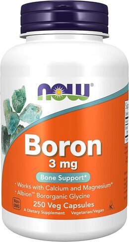 NOW Supplements, Boron 3 mg (Bororganic Glycine), Structural Support*, 100 Veg Capsules in Kuwait