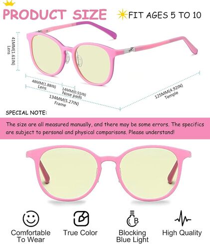SHEEN KELLY Kids Blue Light Blocking Glasses Computer Video Gaming Eyewear 360° Hinges Spin Silicone Frame CR39 Resin Lens in Saudi Arabia