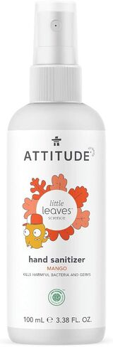 ATTITUDE Hand Sanitizer Spray for Kids, Perfect Travel Size Format, Kills Bacteria and Germs, Vegan and Cruelty-Free, Mango, 3.5 Fl Oz in Saudi Arabia