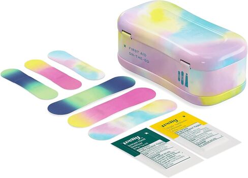 Welly Quick Fix Colorwash, On The Go First Aid Kit, Assorted Bandages, Ointments, and Hand Sanitizer, Tie Dye Patterns, 2 Pack in Kuwait