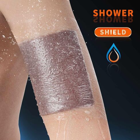 Transparent Film Dressing, Tattoo Aftercare Bandage, Shower Shield Water Barrier, PICC Catheter Shower Cover Protector, Waterproof Adhesive Wound Patch, 6''x8'', 10Pack by EalionMed in Kuwait
