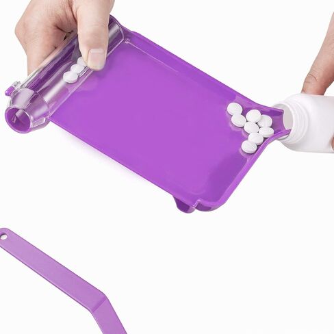 Right Hand Pill Counting Tray with Spatula (Purple - L Shape) in Saudi Arabia