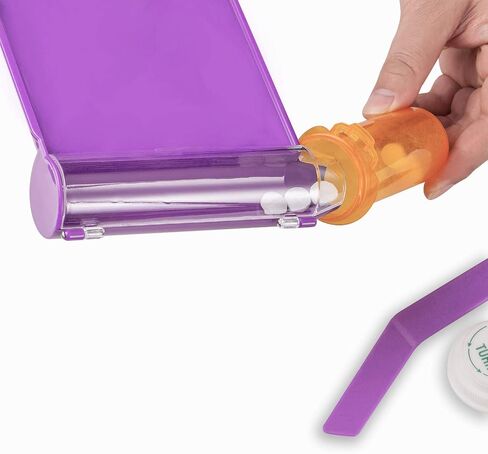 Right Hand Pill Counting Tray with Spatula (Purple - L Shape) in Saudi Arabia