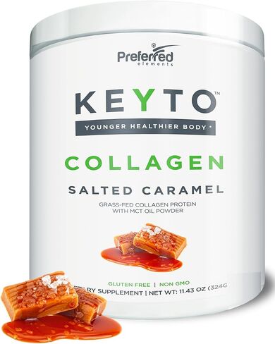 Keto Collagen Protein Powder with MCT Oil – Keto and Paleo Friendly Grass Fed and Pasture Raised Hydrolyzed Collagen Peptides – Fits Low Carb Diet and Keto Snacks – KEYTO Chocolate Flavor in Kuwait