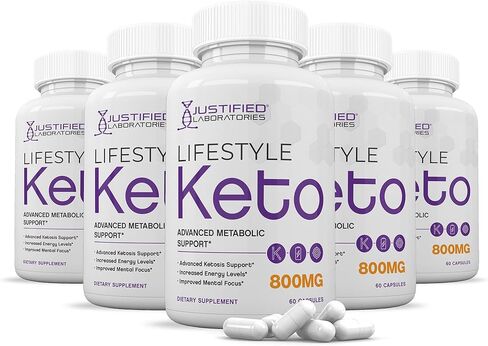 (5 عبوات) Lifestyle Keto 800MG تتضمن goBHB® الحاصل على براءة اختراع، دعم الكيتونات الخارجية المتقدم للرجال والنساء، 300 كبسولة in Kuwait