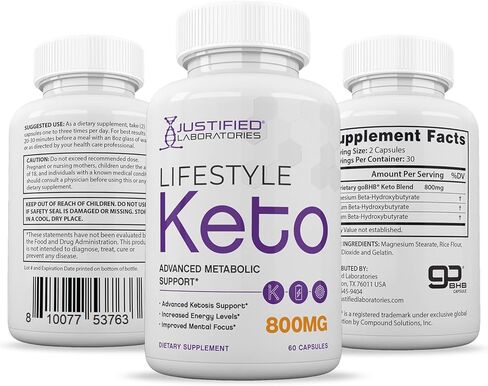 (5 عبوات) Lifestyle Keto 800MG تتضمن goBHB® الحاصل على براءة اختراع، دعم الكيتونات الخارجية المتقدم للرجال والنساء، 300 كبسولة in Kuwait