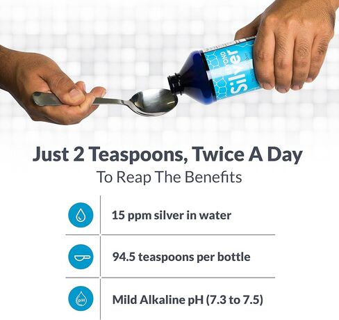 Beyond Silver Structured Silver Solution - 15ppm - 16oz - Pure Colloidal Silver Liquid for Immune Support - Alkaline Silver Water Dietary Supplement in Saudi Arabia