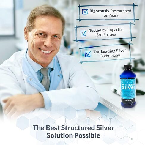 Beyond Silver Structured Silver Solution - 15ppm - 16oz - Pure Colloidal Silver Liquid for Immune Support - Alkaline Silver Water Dietary Supplement in Saudi Arabia