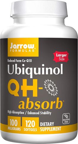 صيغ جارو QH تمتص 100 مجم - 120 كبسولة هلامية - Co-Q10 عالي الامتصاص - شكل نشط مضاد للأكسدة من Co-Q10 - يدعم إنتاج طاقة الميتوكوندريا وصحة القلب والأوعية الدموية - ما يصل إلى 120 حصة in Kuwait