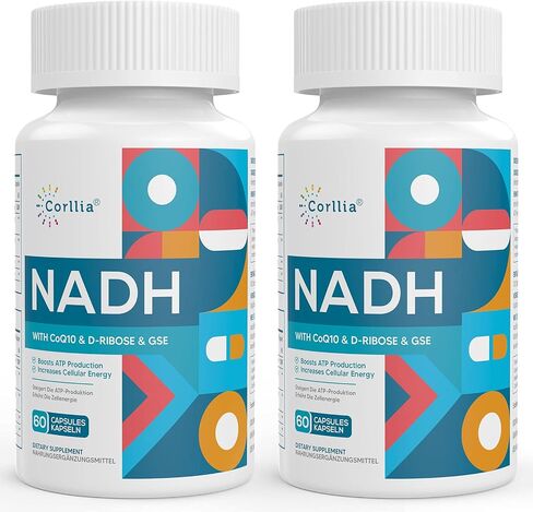 NADH + CoQ10 + D-Ribose Supplement, Enhance NAD+ Supplement for Energy, Fatigue, 60 Capsules in Saudi Arabia
