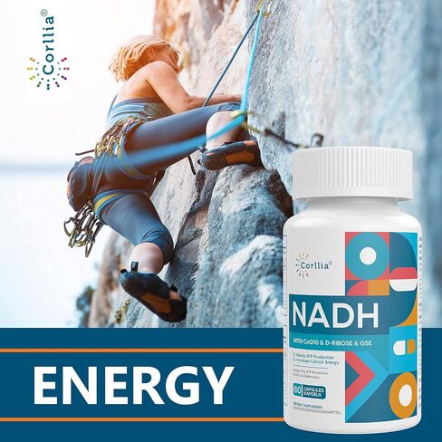 NADH + CoQ10 + D-Ribose Supplement, Enhance NAD+ Supplement for Energy, Fatigue, 60 Capsules in Saudi Arabia