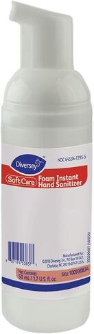 مطهر فوري لليدين من رغوة سوفت كير 100930834 من دايفرسي، مرطب، شفاف وخالي من العطور، زجاجة مضخة بحجم السفر، 1.7 أونصة in Kuwait