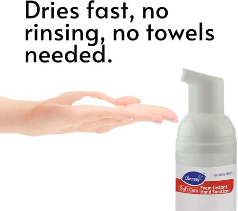 مطهر فوري لليدين من رغوة سوفت كير 100930834 من دايفرسي، مرطب، شفاف وخالي من العطور، زجاجة مضخة بحجم السفر، 1.7 أونصة in Kuwait