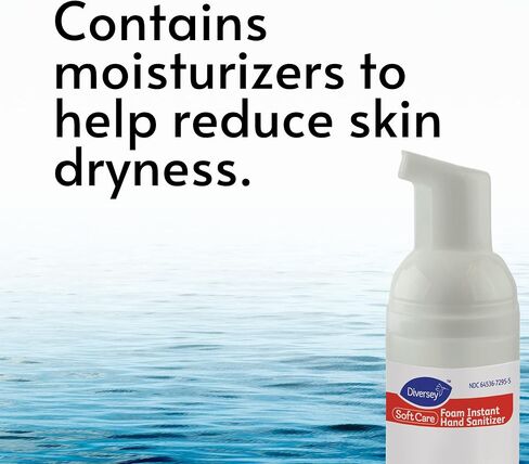 مطهر فوري لليدين من رغوة سوفت كير 100930834 من دايفرسي، مرطب، شفاف وخالي من العطور، زجاجة مضخة بحجم السفر، 1.7 أونصة in Kuwait