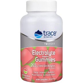 Trace Minerals | Electrolyte Stamina Gummies | Boost Energy, Endurance, Muscle Stamina and Hydration | Vegan | Lemon Lime | 90 Count (30 Servings)