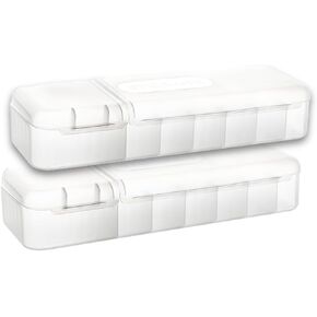 Daily Disposable Contact Lens Boxes Storage Cases, 2 PCS Eye Contacts Lens Organizer Bin, High Capacity Storage for All Contact Lenses Cases and Other Daily Items (Black)