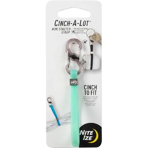 Nite Ize Cinch-A-Lot Mini Stretch Strap, Adjustable Slider and Strap Holds Earbuds Cases, Hand Sanitizer and Lip Balm, Black