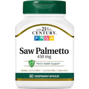 21st Century Saw Palmetto 450mg Veg Capsules, 60 Count