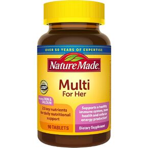 Nature Made Multivitamin For Her, Womens Multivitamin for Daily Nutritional Support, Multivitamin for Women, 90 Tablets, 90 Day Supply (Pack of 3)
