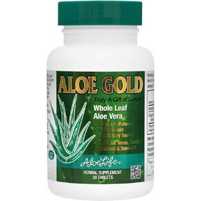 Aloe Life - Aloe Gold Tablets, Immune Support & Healthy Herbal Bitters, Supports Proper Digestion, Promotes Energy & Body Wellness, Certified Organically Grown Whole Leaf Aloe Vera Leaves (90 Tablets)
