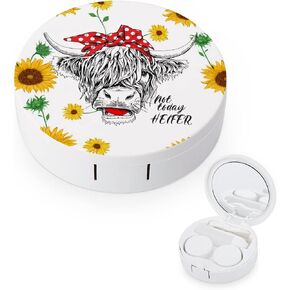 Black Sunflower Contact Lens Case Colored Contact Lens Box Holder Container with Mirror Portable Travel Kit with Lens Cleaner Solution Bottle Tweezers Outdoor Office Daily Use in Saudi Arabia