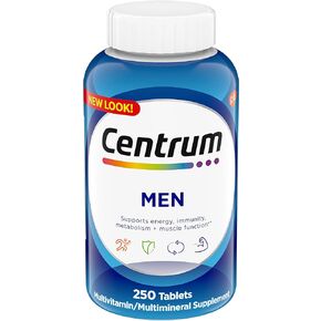 Centrum Multivitamin for Men, Multivitamin/Multimineral Supplement with Vitamin D3, B Vitamins and Antioxidants, Gluten Free, Non-GMO Ingredients - 250 Count