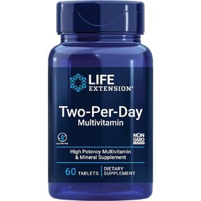 Life Extension Two-Per-Day Multivitamin - for Heart, Brain, Blood Vessel & Cellular Health – Essential Vitamins & Minerals for Well-Being - Two Per Day - Gluten-Free – Non-GMO – 60 Capsules in Saudi Arabia