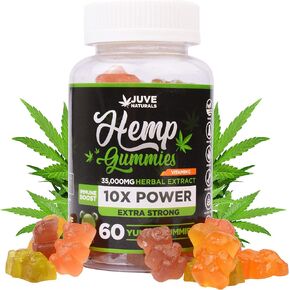 Juve Naturals Hemp Gummies صنع في الولايات المتحدة الأمريكية باستخدام القنب الطبيعي 100% | لذيذ | أوميغا 3، 6، 9 in Kuwait