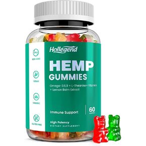 علكات النوم من القنب مع بلسم الليمون، إل-ثيانين، أوميجا 3 وفيتامينات، تعزيز نظام المناعة، نباتي، بكتين، غير معدل وراثيًا، نكهة الفواكه المختلطة، 60 قطعة in Kuwait