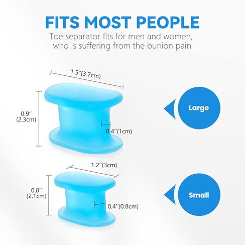 16 عبوة من فاصل جل لأصابع القدم من سوميفن، مصحح ورم إبهام القدم وتخفيف ورم إبهام القدم، فواصل أصابع القدم المتداخلة، فواصل أصابع القدم المطرقة لفرد أصابع القدم المتداخلة (12 صغير + 4 أحجام كبيرة) in Kuwait