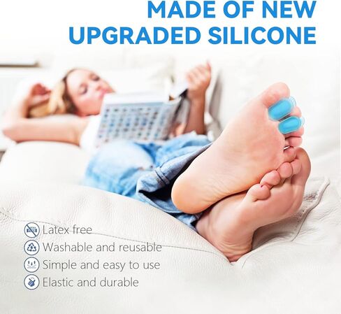 16 عبوة من فاصل جل لأصابع القدم من سوميفن، مصحح ورم إبهام القدم وتخفيف ورم إبهام القدم، فواصل أصابع القدم المتداخلة، فواصل أصابع القدم المطرقة لفرد أصابع القدم المتداخلة (12 صغير + 4 أحجام كبيرة) in Kuwait