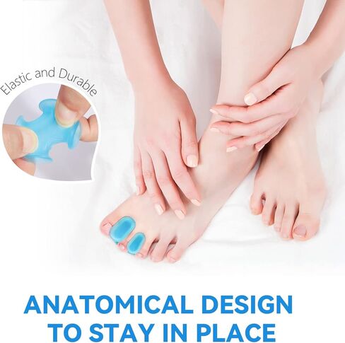 16 عبوة من فاصل جل لأصابع القدم من سوميفن، مصحح ورم إبهام القدم وتخفيف ورم إبهام القدم، فواصل أصابع القدم المتداخلة، فواصل أصابع القدم المطرقة لفرد أصابع القدم المتداخلة (12 صغير + 4 أحجام كبيرة) in Kuwait