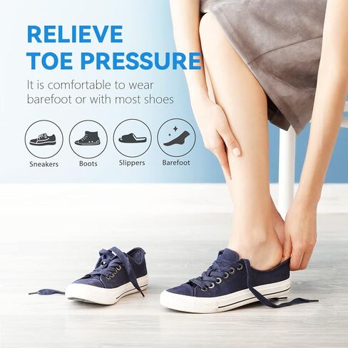 16 عبوة من فاصل جل لأصابع القدم من سوميفن، مصحح ورم إبهام القدم وتخفيف ورم إبهام القدم، فواصل أصابع القدم المتداخلة، فواصل أصابع القدم المطرقة لفرد أصابع القدم المتداخلة (12 صغير + 4 أحجام كبيرة) in Kuwait