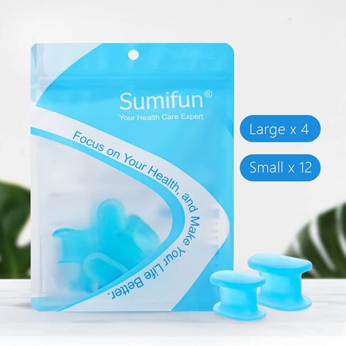 16 عبوة من فاصل جل لأصابع القدم من سوميفن، مصحح ورم إبهام القدم وتخفيف ورم إبهام القدم، فواصل أصابع القدم المتداخلة، فواصل أصابع القدم المطرقة لفرد أصابع القدم المتداخلة (12 صغير + 4 أحجام كبيرة) in Kuwait