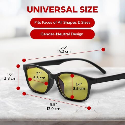 Exerscribe Bluelight Gaming Glasses - Amber Tinted Blue Light Glasses for Men & Women - Night Lenses for Driving, Strain and Fatigue in Saudi Arabia
