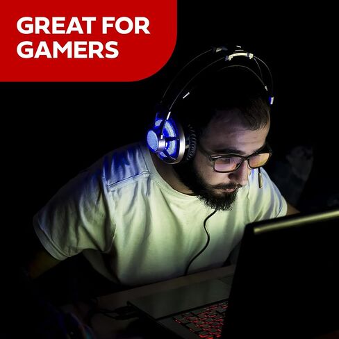 Exerscribe Bluelight Gaming Glasses - Amber Tinted Blue Light Glasses for Men & Women - Night Lenses for Driving, Strain and Fatigue in Saudi Arabia