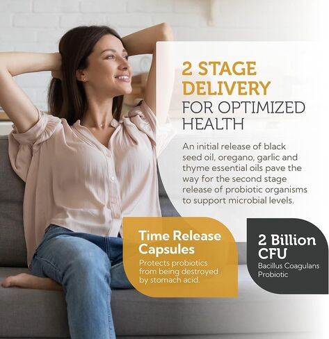 Zahler - CandAid Cleanse Digestive Health Supplement with Probiotics for Women & Men - Daily Adults, Men & Women Probiotic for Gut Health & Overgrowth - Kosher (60 Timed Release Capsules) in Saudi Arabia
