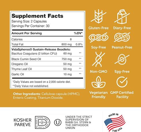 Zahler - CandAid Cleanse Digestive Health Supplement with Probiotics for Women & Men - Daily Adults, Men & Women Probiotic for Gut Health & Overgrowth - Kosher (60 Timed Release Capsules) in Saudi Arabia