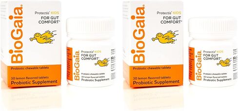 أقراص BioGaia Protectis القابلة للمضغ للأطفال الصغار والأطفال والمراهقين، آلام المعدة العرضية، والإمساك، والإسهال، والانتظام، 30 قرصًا، عبوة واحدة in Kuwait