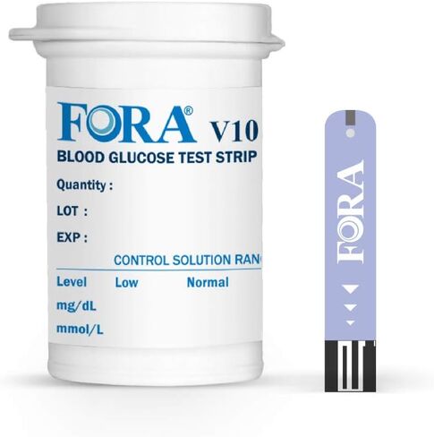 FORA V10 V12 D10 D20 PremiumV12 (غير متوافق مع Premium V10) شرائط اختبار الجلوكوز في الدم - 50 قطعة in Kuwait