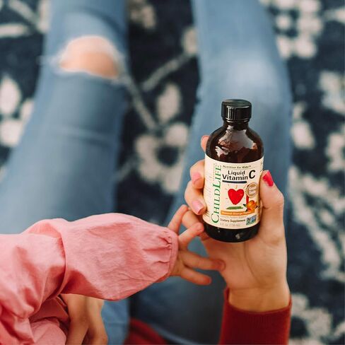 CHILDLIFE ESSENTIALS Liquid Vitamin C for Infants, Toddlers & Kid- Immune Support, All-Natural, Gluten-Free, Allergen Free, Non-GMO, High in Antioxidants - Orange Flavor, 4 Oz Bottle in Kuwait