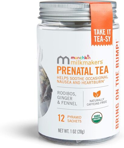 Munchkin Milkmakers Organic Prenatal Tea for Morning Sickness & Nausea Relief, With Ginger & Red Raspberry Leaf, 12 Count in Saudi Arabia