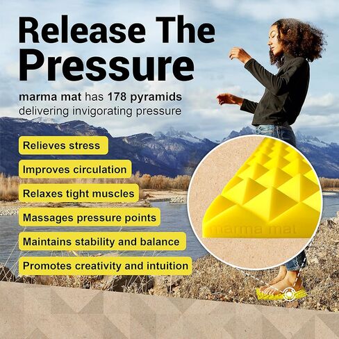 Premium Silicone Acupressure Mat for Pain Relief, Neuroplasticity and Relaxation | Made in USA, 9.5" W x 11" L x 1.5" H in Saudi Arabia